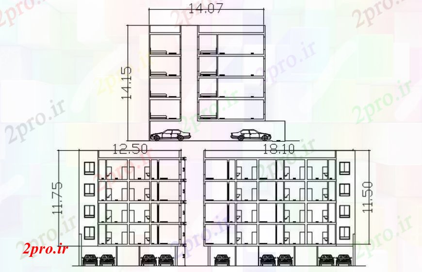 دانلود نقشه مسکونی  ، ویلایی ، آپارتمان  طراحی  دو بعدی  از  اتوکد ساختمان مسکونی (کد96900)