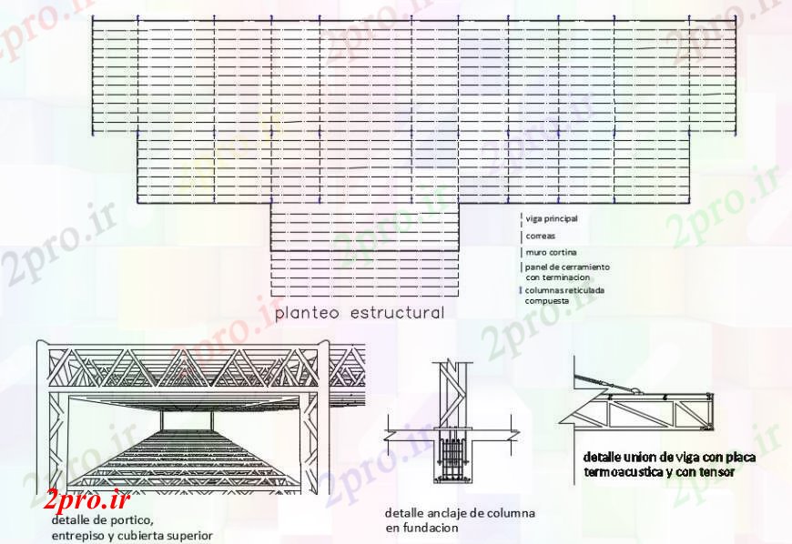 دانلود نقشه طراحی جزئیات ساختار فرودگاه ساختار طرح، پوشش سقف و ساخت و ساز جزئیات  (کد96943)