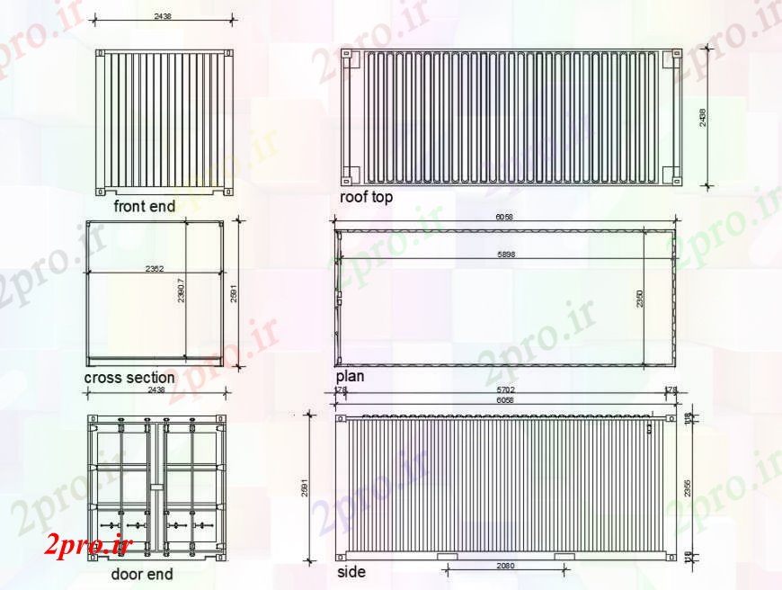 دانلود نقشه طراحی جزئیات ساختار حمل و نقل کانتینر معماری دقیق پروژه (کد96981)