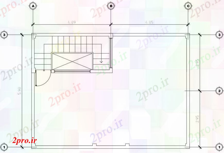 دانلود نقشه مسکونی  ، ویلایی ، آپارتمان  جزئیات طرحی بالای صفحه    تراس بالا (کد97038)