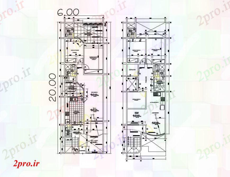 دانلود نقشه مسکونی  ، ویلایی ، آپارتمان  طراحی  دو بعدی  از چند خانواده  خانه نما اتوکد مدرن (کد97055)