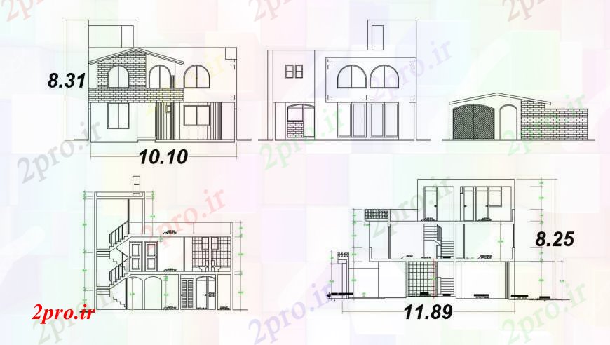 دانلود نقشه مسکونی ، ویلایی ، آپارتمان اتوکد تنها مسکن 9 در 14 متر (کد97067)