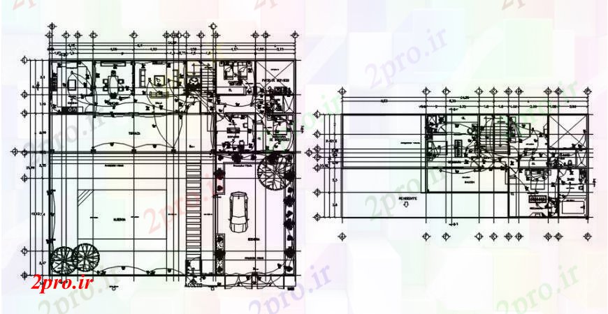 دانلود نقشه اتوماسیون و نقشه های برق طراحی دو بعدی از خانه های الکتریکی اتوکد پروژه 9 در 24 متر (کد97104)