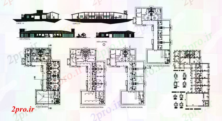 دانلود نقشه ساختمان دولتی ، سازمانی طراحی دو بعدی توریستی های اتوکد پیچیده 20 در 34 متر (کد97176)