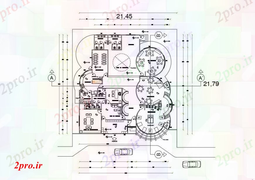 دانلود نقشه طراحی پارک - محوطه - باغ پارک المپیک 21 در 34 متر (کد97177)