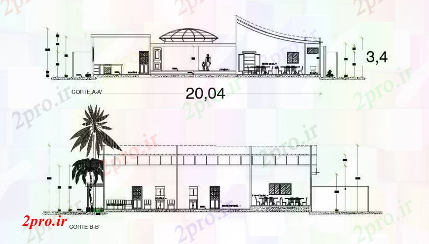 دانلود نقشه طراحی پارک - محوطه - باغ طراحی دو بعدی از بخش نما المپیک پارک اتوکد 21 در 22 متر (کد97179)