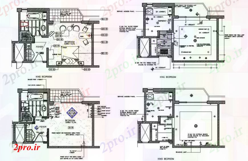 دانلود نقشه حمام مستر طراحی اتاق خواب خانه و  ساختار طراحی جزئیات (کد97186)