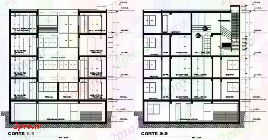 دانلود نقشه مسکونی  ، ویلایی ، آپارتمان   دو بعدی  رسم از بخش جزئیات (کد97191)