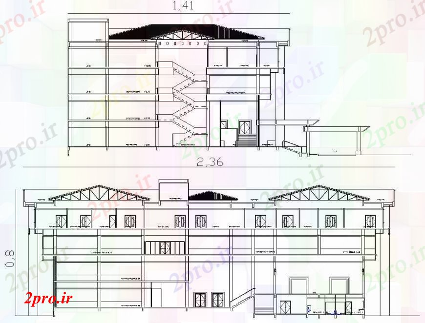 دانلود نقشه مسکونی  ، ویلایی ، آپارتمان  مقابل ساختمان های مسکونی و بخش سمت (کد97208)