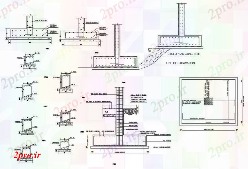 دانلود نقشه جزئیات ساخت و ساز طراحی  دو بعدی  بخش  اتوکد جزئیات (کد97227)