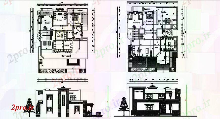 دانلود نقشه مسکونی  ، ویلایی ، آپارتمان  نقشه های دو بعدی  نما ویلا مسکن و برنامه ریزی   (کد97239)