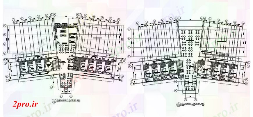 دانلود نقشه مسکونی  ، ویلایی ، آپارتمان  زمین آپارتمان   و طبقه دوم   (کد97255)