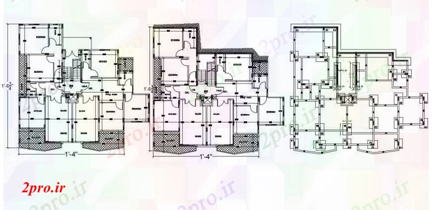 دانلود نقشه مسکونی  ، ویلایی ، آپارتمان  سالن خانه طبقه   (کد97269)