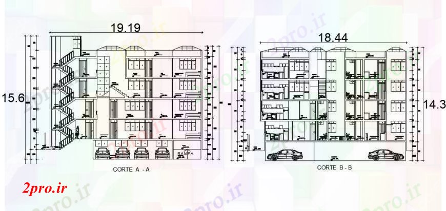 دانلود نقشه مسکونی  ، ویلایی ، آپارتمان  بخش آپارتمان    طرحی  (کد97275)