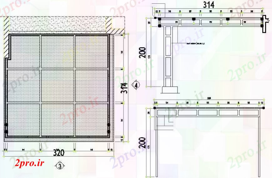 دانلود نقشه  جزئیات دیوار های آجری طراحی جزئیات واحد سنگ تراشی آجر و ساختار دیگر (کد97305)