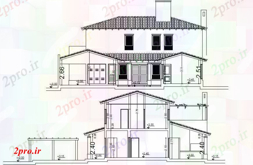 دانلود نقشه مسکونی  ، ویلایی ، آپارتمان  نما و طراحی بخش جزئیات آپارتمان   مسکن  اتوکد (کد97330)