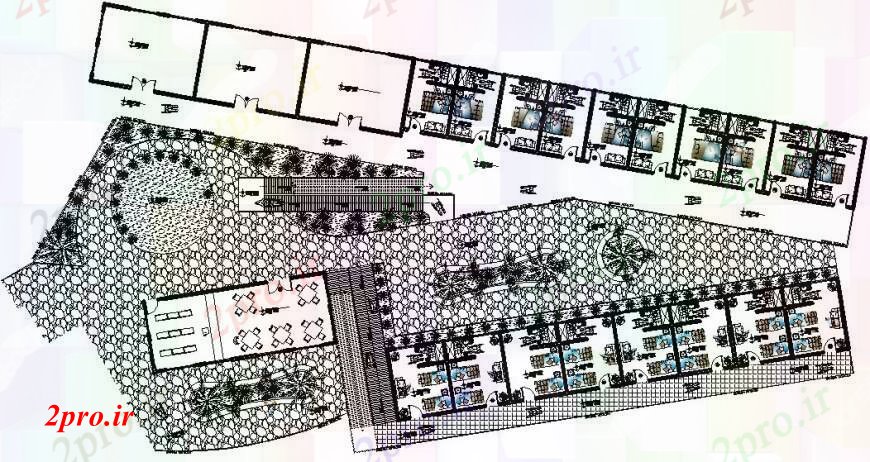 دانلود نقشه بیمارستان - درمانگاه - کلینیک بستری اتاق طبقه جزئیات 48 در 206 متر (کد97334)