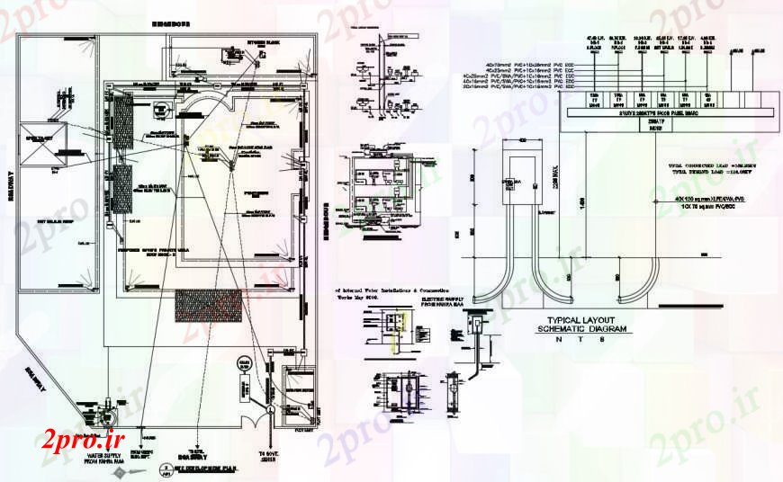 دانلود نقشه تاسیسات برق طراحی دو بعدی دفتر الکتریکی 18 در 21 متر (کد97364)