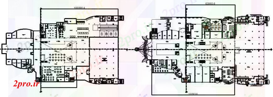 دانلود نقشه تئاتر چند منظوره - سینما - سالن کنفرانس - سالن همایشطبقه اول و طبقه دوم خرید بازار 89 در 162 متر (کد97399)