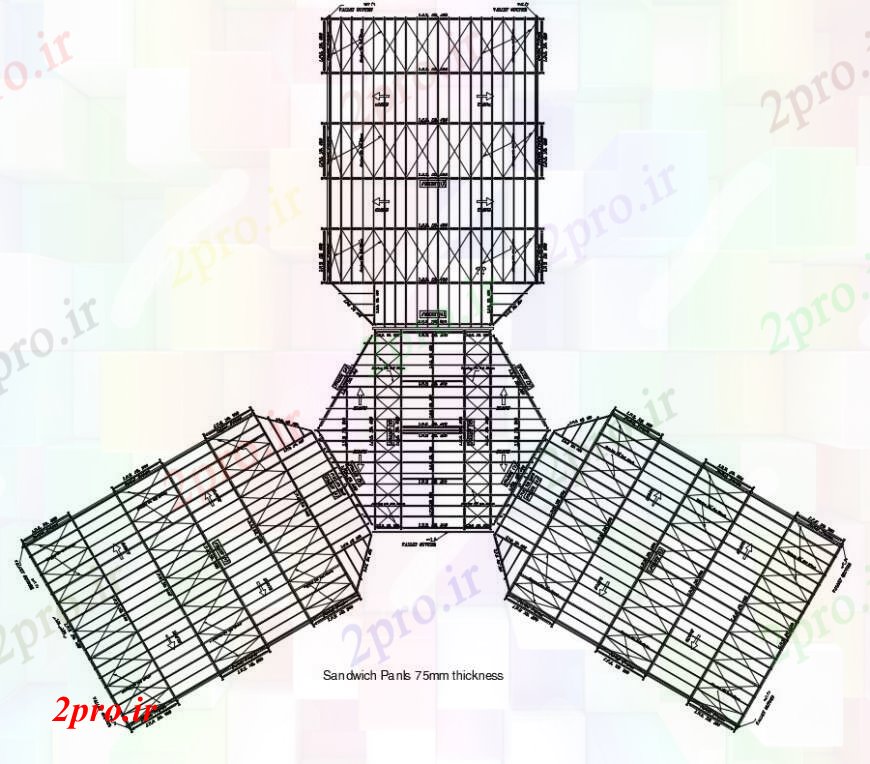 دانلود نقشه جزئیات ساخت و ساز ساندویچ پانل  اتوکد (کد97424)