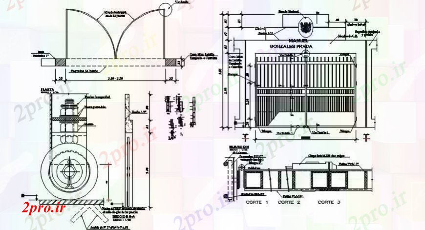 دانلود نقشه جزئیات طراحی در و پنجره اصلی دروازه آهن جزئیات 20 در 30 متر (کد97460)