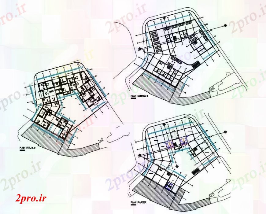 دانلود نقشه مسکونی ، ویلایی ، آپارتمان مسکونی طرحی طبقه آپارتمان دو بعدی طراحی جزئیات 42 در 55 متر (کد97464)