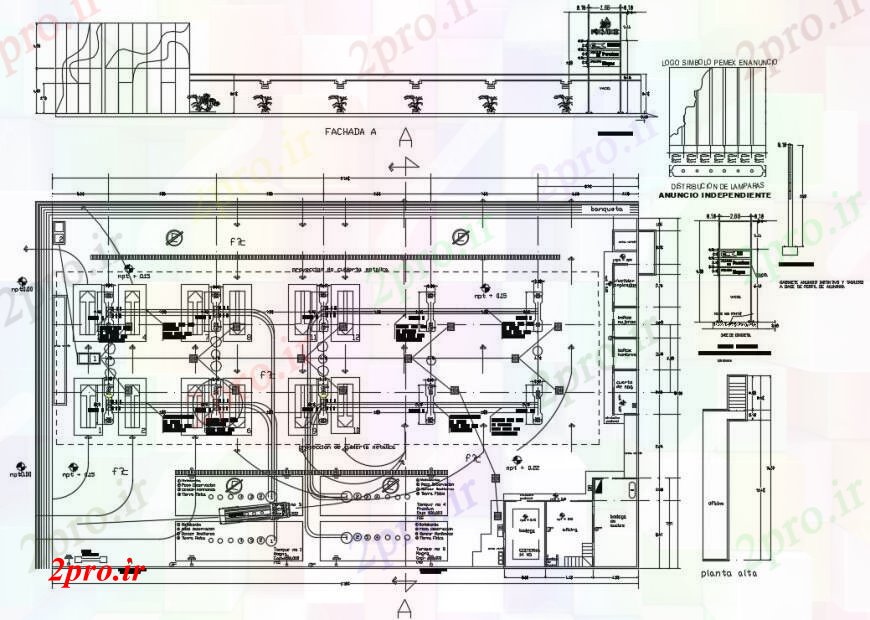 دانلود نقشه کارخانه صنعتی  ، کارگاه طرحی معماری و نصب و راه اندازی جزئیات ایستگاه های گاز صنعتی  (کد97471)