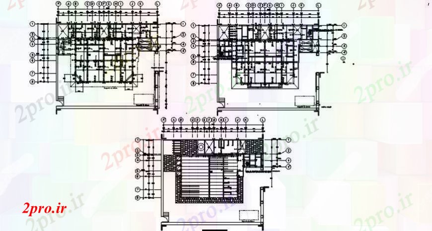 دانلود نقشه جزئیات ساخت و ساز جزئیات پایه و اساس ساختمان 12 در 21 متر (کد97523)