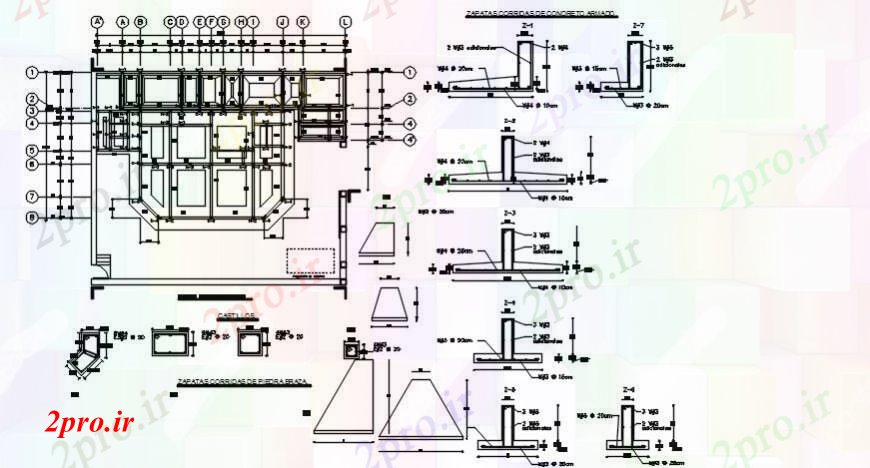 دانلود نقشه جزئیات ساخت و ساز معماری جزئیات سازنده 12 در 21 متر (کد97529)