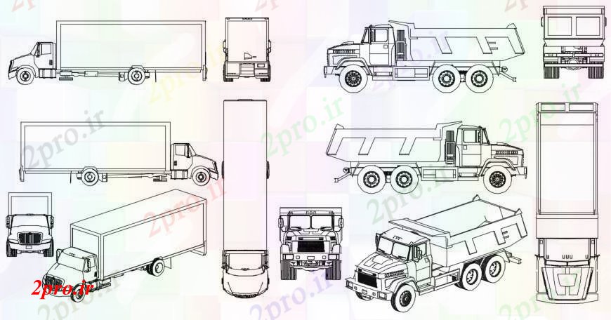 دانلود نقشه بلوک های حمل و نقل پویا کامیون حمل و نقل بلوک نما  (کد97545)