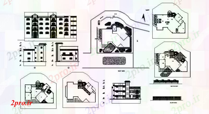 دانلود نقشه مسکونی ، ویلایی ، آپارتمان زندگی طرحی آپارتمان نما و بخش دو بعدی نقشه های 13 در 19 متر (کد97565)