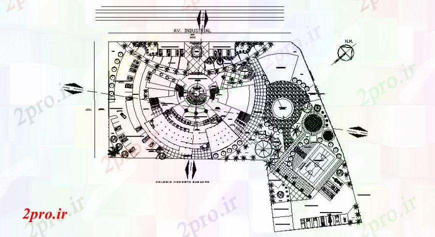 دانلود نقشه ساختمان اداری - تجاری - صنعتی طراحی جزئیات هاب تجارت ساختمان دو بعدی 100 در 144 متر (کد97569)