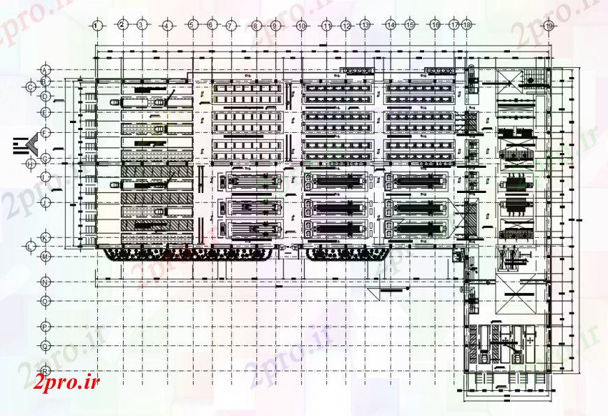 دانلود نقشه کارخانه صنعتی  ، کارگاه طراحی جزئیات طرحی انبار جزئیات (کد97585)