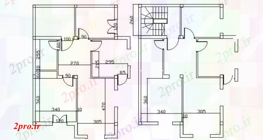 دانلود نقشه مسکونی ، ویلایی ، آپارتمان طبقه مسکونی جزئیات 6 در 10 متر (کد97616)