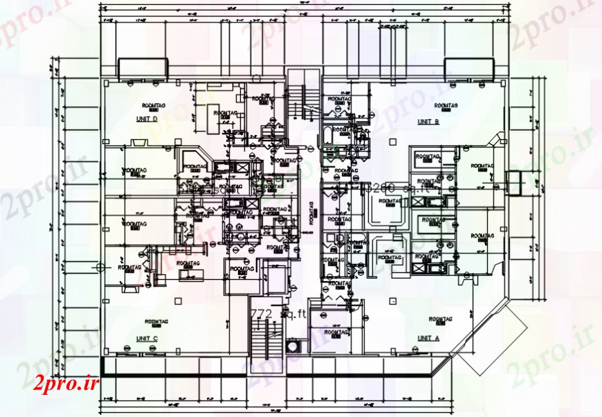 دانلود نقشه ساختمان اداری - تجاری - صنعتی کارخانه دفتر طرحی 17 در 25 متر (کد97623)