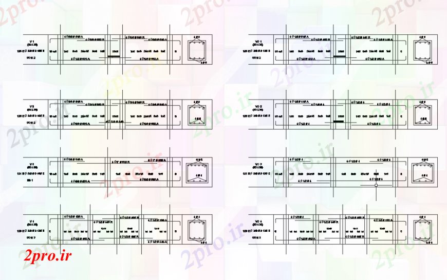 دانلود نقشه جزئیات ستون جزئیات ساخت و ساز در پرتو بخش طراحی و جزئیات طرح (کد97679)