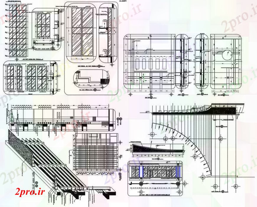 دانلود نقشه جزئیات ساخت و ساز طراحی  دو بعدی  ساخت و ساز سقف  (کد97691)