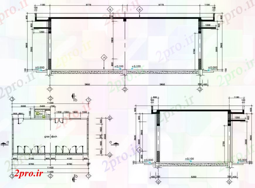 دانلود نقشه مسکونی  ، ویلایی ، آپارتمان  طراحی  دو بعدی  سالن نما  (کد97707)