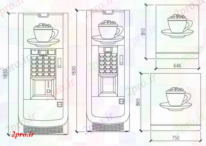 دانلود نقشه بلوک ، آرام ، نماد چای از Wending دستگاه  نما طراحی جزئیات (کد97736)