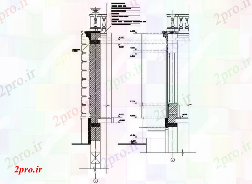 دانلود نقشه طراحی جزئیات ساختار ویلا قطع بخش سازنده طراحی جزئیات 21 در 27 متر (کد97748)