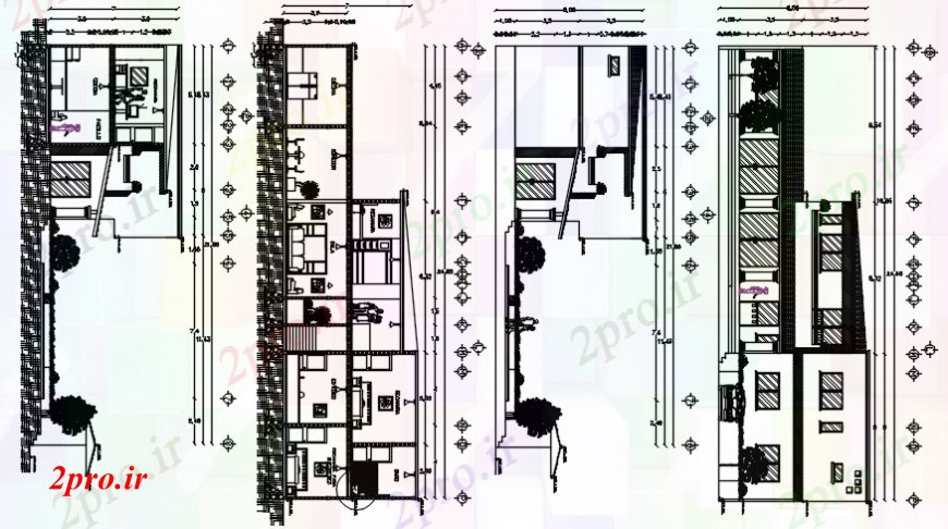 دانلود نقشه مسکونی  ، ویلایی ، آپارتمان  بخش خانه یک خانواده و طرحی طبقه خودکار (کد97797)