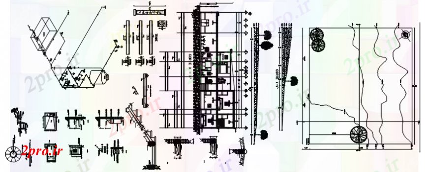 دانلود نقشه مسکونی ، ویلایی ، آپارتمان طرحی توزیع خانه و ساختار سازنده جزئیات 7 در 24 متر (کد97798)