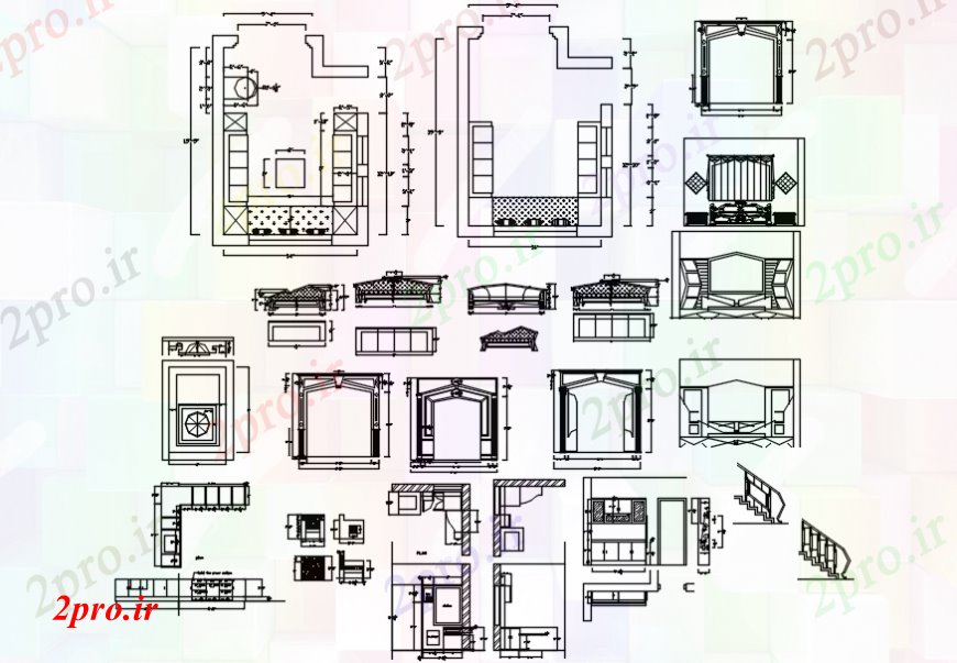 دانلود نقشه اتاق نشیمن ، حال ، پذیرایی طرحی اتاق و مبلمان طراحی جزئیات 28 در 30 متر (کد97799)