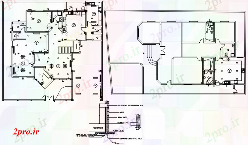 دانلود نقشه مسکونی ، ویلایی ، آپارتمان خانه بهداشتی نصب و راه اندازی، برنامه ریزی و ساختار جزئیات 14 در 19 متر (کد97829)