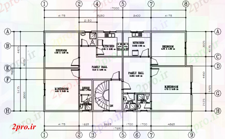 دانلود نقشه مسکونی ، ویلایی ، آپارتمان تجملات ویلا برای اولین بار توزیع کف طرحی های 14 در 19 متر (کد97835)