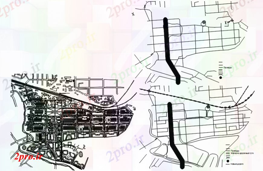 دانلود نقشه برنامه ریزی شهری بازسازی شهری شهر آتکارسک تاریخی روسیه  (کد97877)