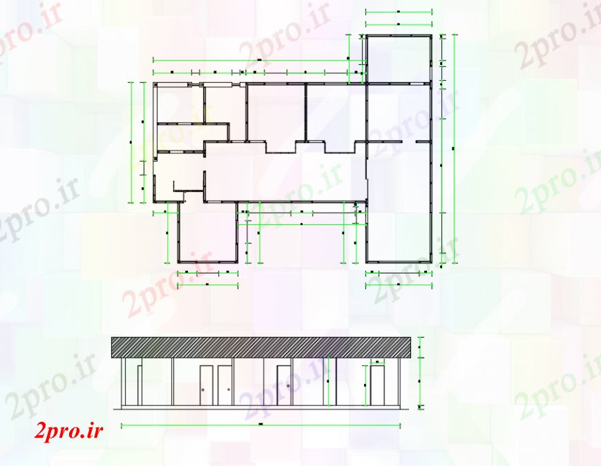 دانلود نقشه مسکونی  ، ویلایی ، آپارتمان  طراحی  دو بعدی  از   ساده (کد97881)