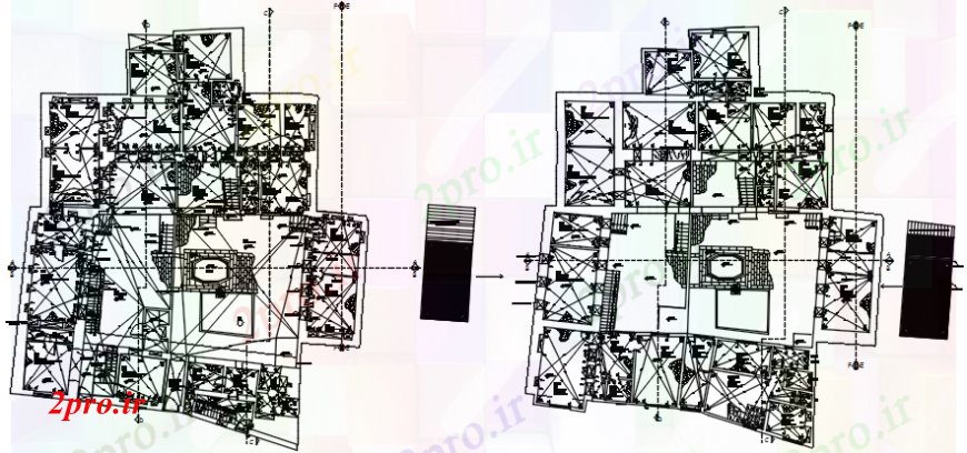 دانلود نقشه مسکونی  ، ویلایی ، آپارتمان  جزئیات طراحی طبقه اول و دوم از آپارتمان   ساخت و ساز (کد97885)