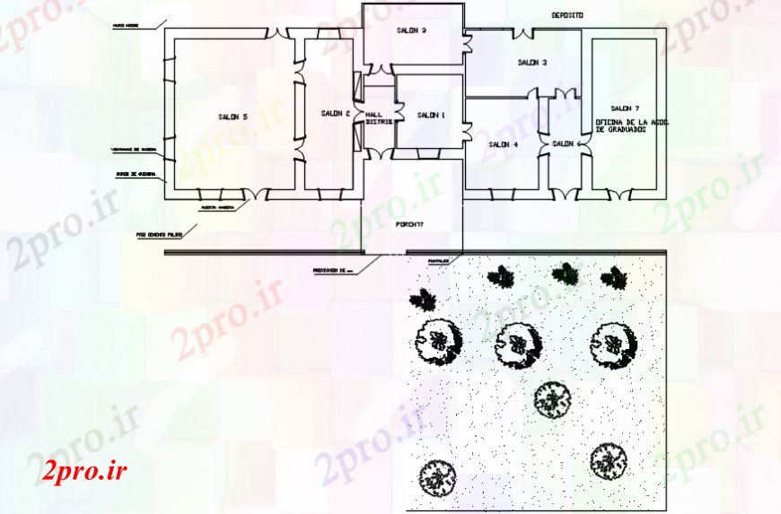 دانلود نقشه هایپر مارکت - مرکز خرید - فروشگاه ساختمان تجاری توزیع طرحی های 12 در 37 متر (کد97889)