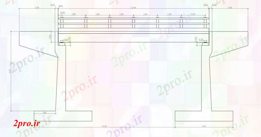 دانلود نقشه جزئیات ساخت و ساز طراحی  دو بعدی  پل بالکن  اتوکد نما (کد97950)